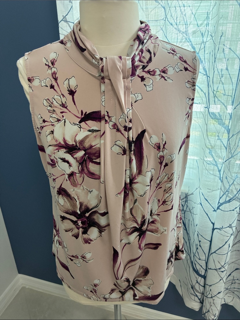 Karl Lagerfeld Sleeveless Pink Floral Blouse